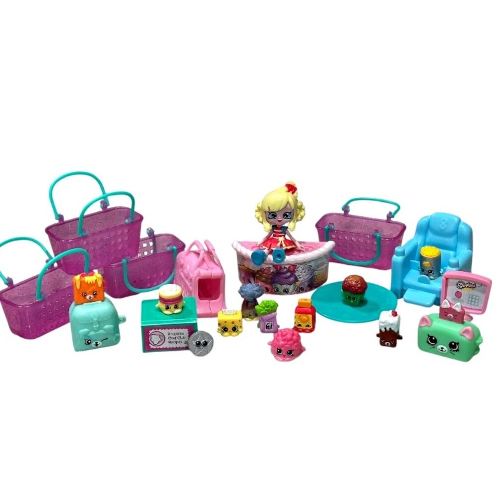 Shopkins Lot of Figures and Misc Accessories 24 Pieces Moose Toys